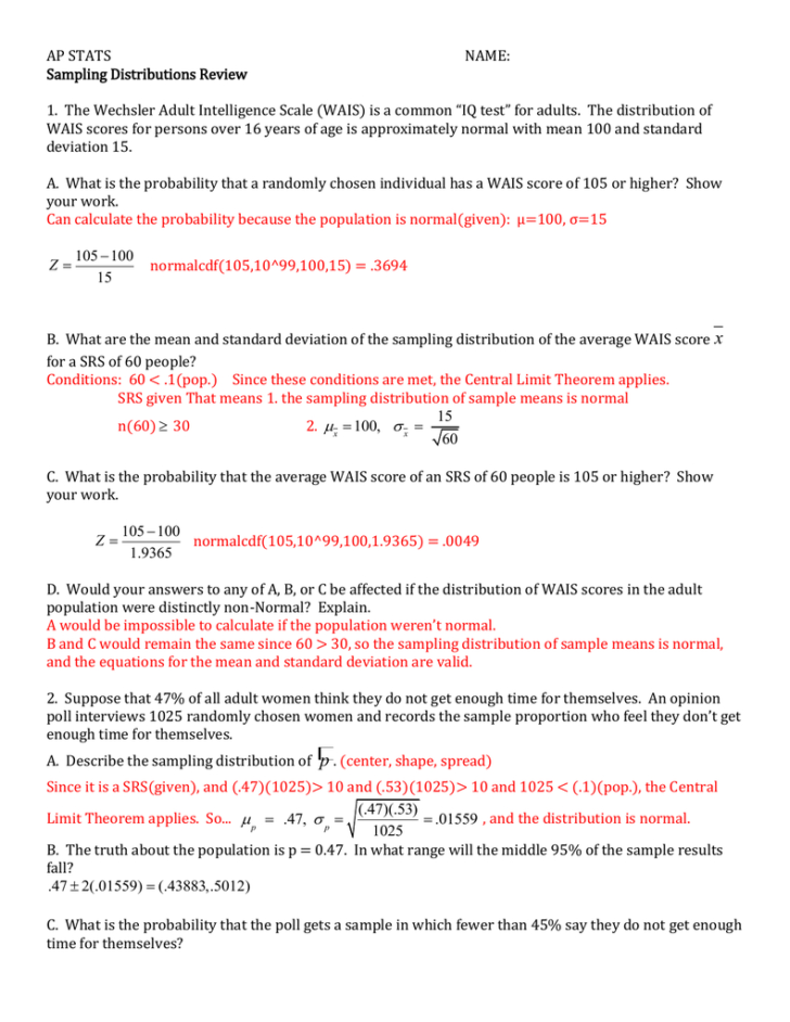 Standard Deviation Worksheet With Answers Pdf