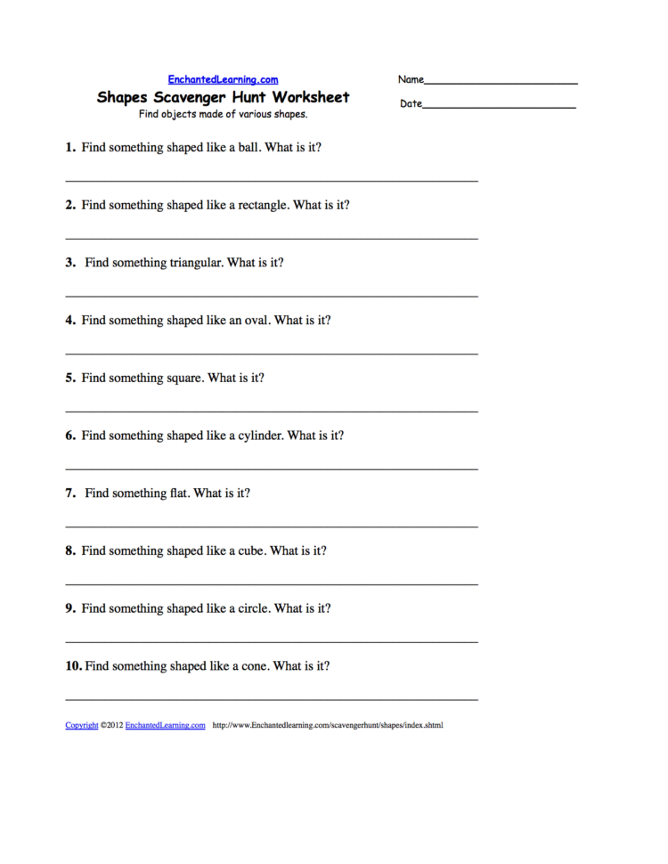 Scavenger Hunts To Print Enchantedlearning
