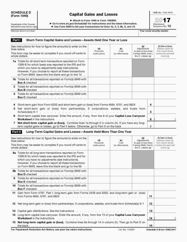 Schedule D Tax Worksheet Yooob — db-excel.com