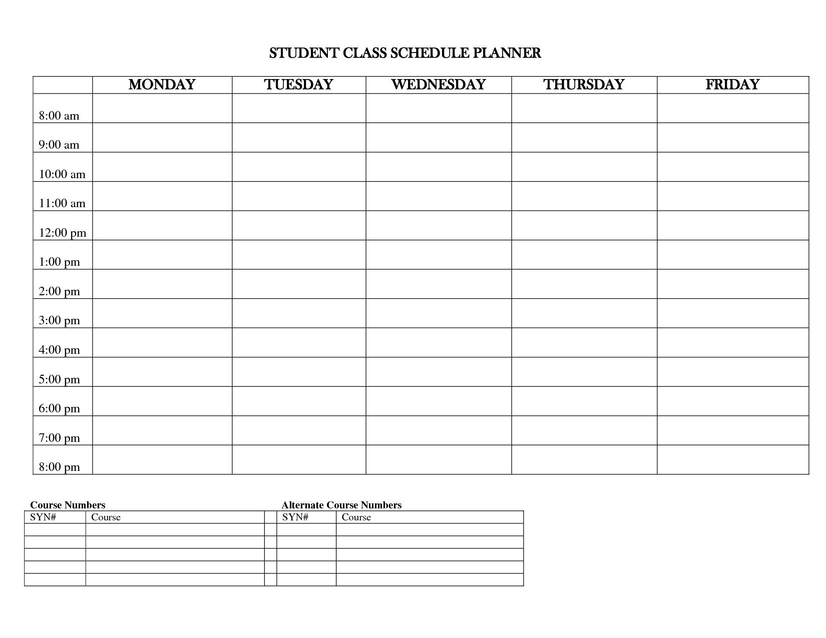 Schedule  Free Printable Time Management Worksheets