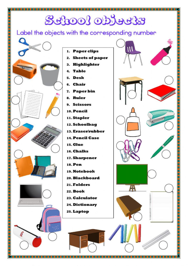 Label School Supplies Worksheet — db-excel.com