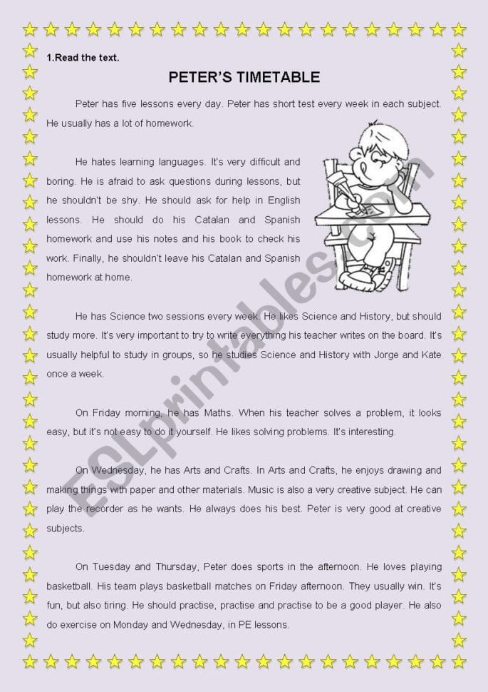 School Subjects Reading Comprehension  Esl Worksheetigiralt