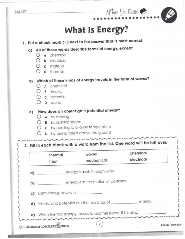 Science 8 Electromagnetic Spectrum Worksheet