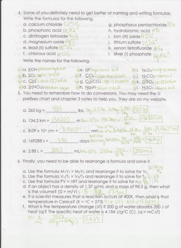 Science  Borders Jennie  Honors Chemistry