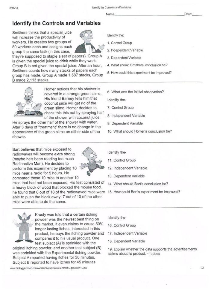 Science Variables Worksheet 5Th Grade  Lldecorhouz