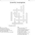Scientific Investigation Crossword  Word