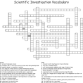 Scientific Investigation Vocabulary Crossword  Word