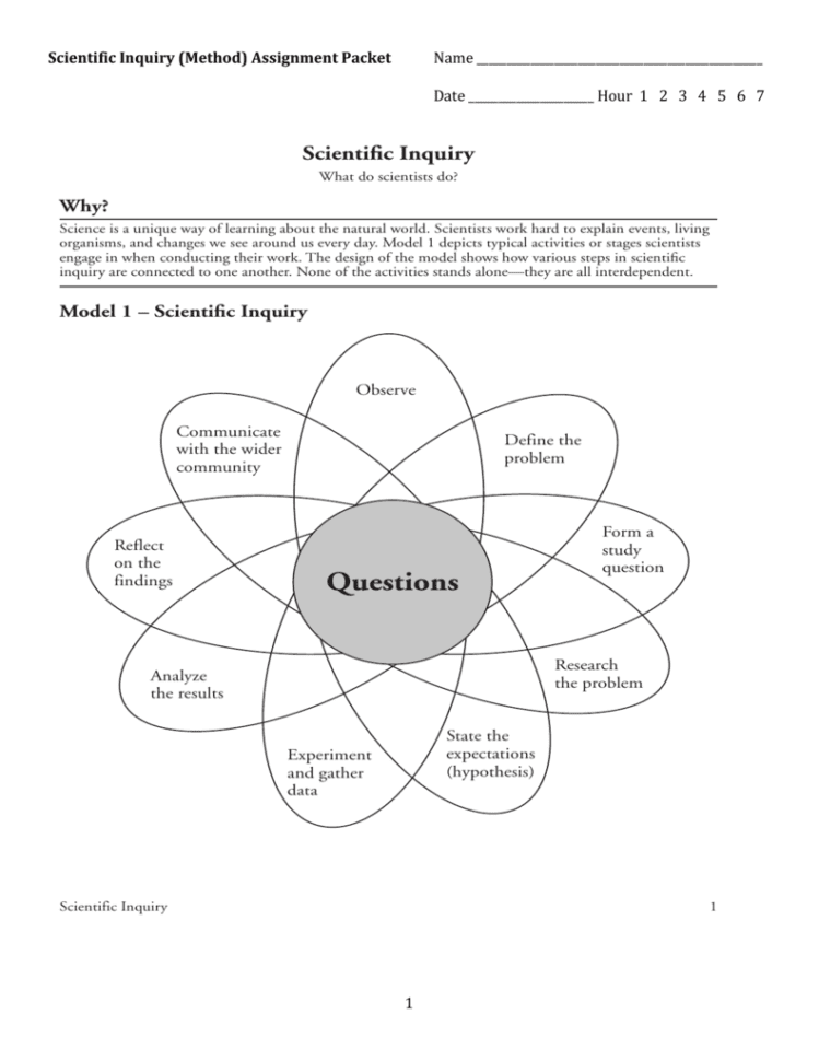 Scientific inquiry worksheet answers