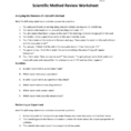 Scientific Method Review Worksheet