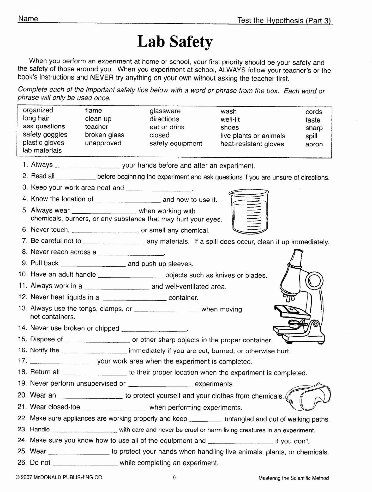 Scientific Method Worksheet High School