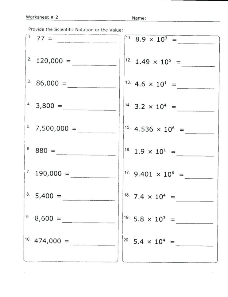 Scientific Notation Form Math Fun Math Worksheets Scientific