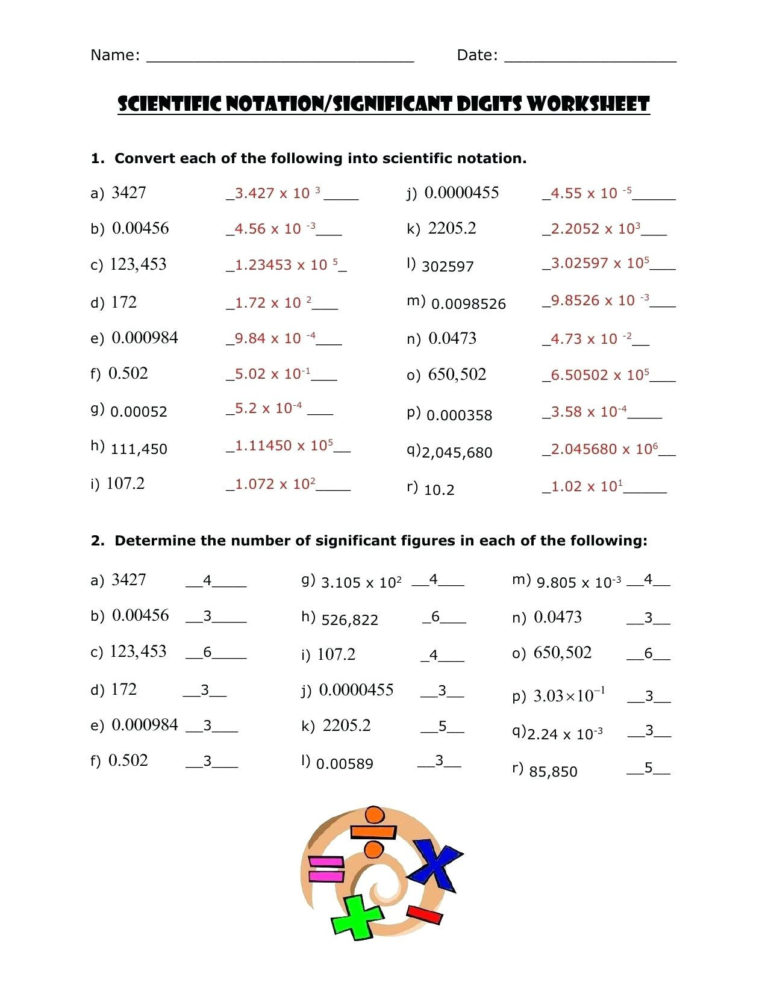 Operations In Scientific Notation Worksheet — Db-excel.com