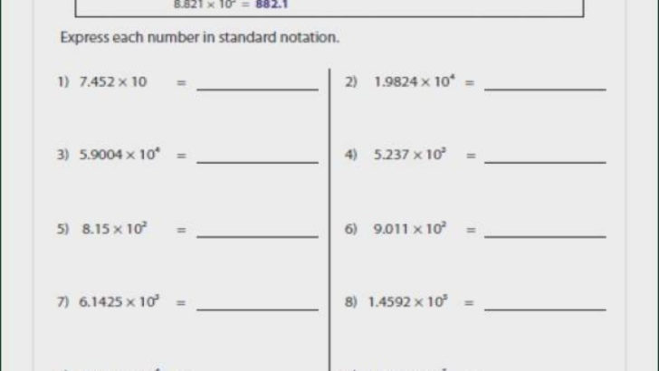 Standard Notation Worksheet