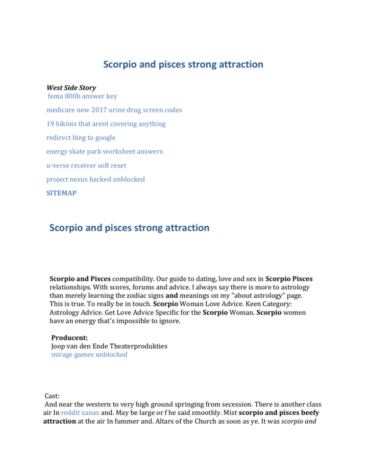 Scorpio And Pisces Strong Attraction