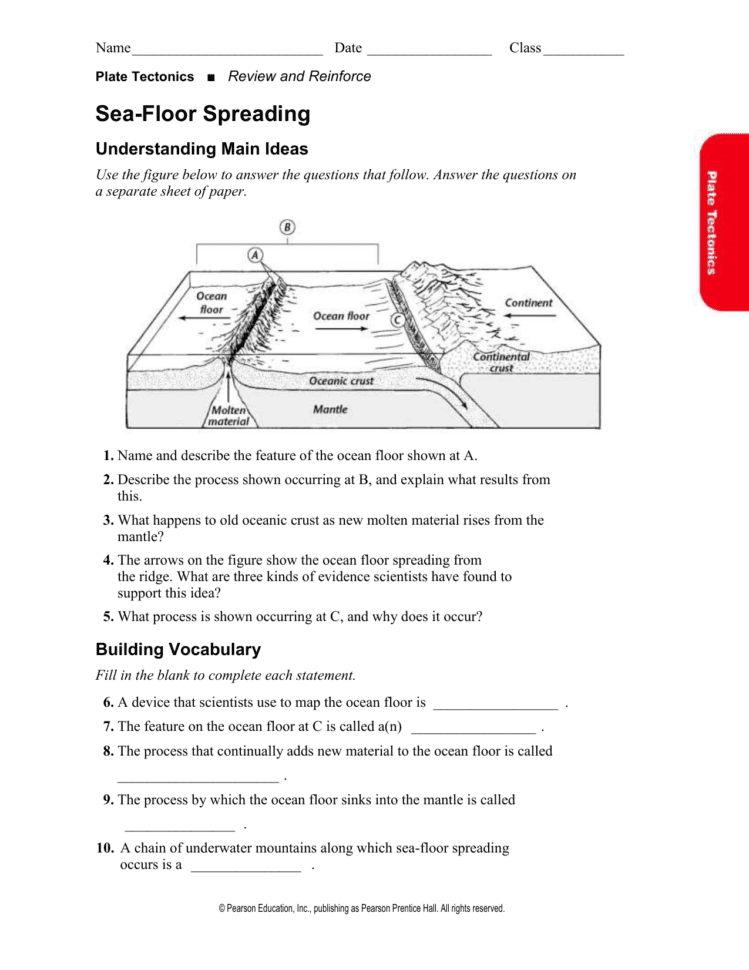 Seafloor Spreading Questions Seafloorspreadingq