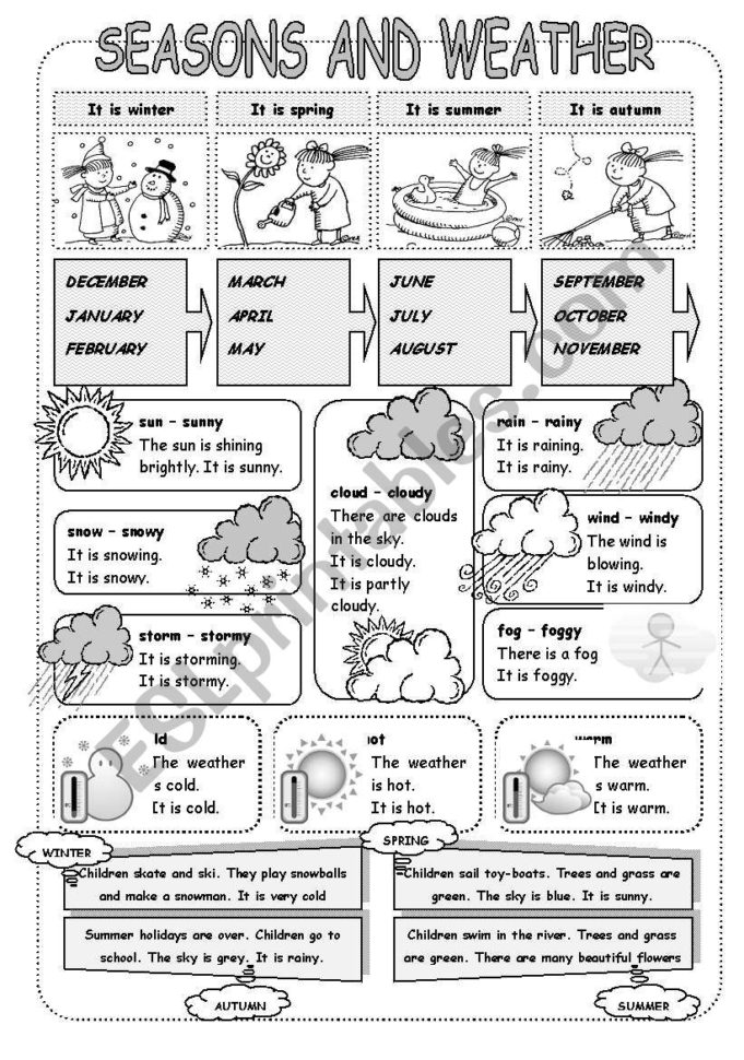 Seasons And Weather  Esl Worksheethelenvin