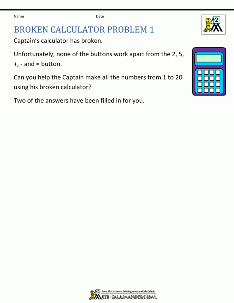 Second Grade Math Problems