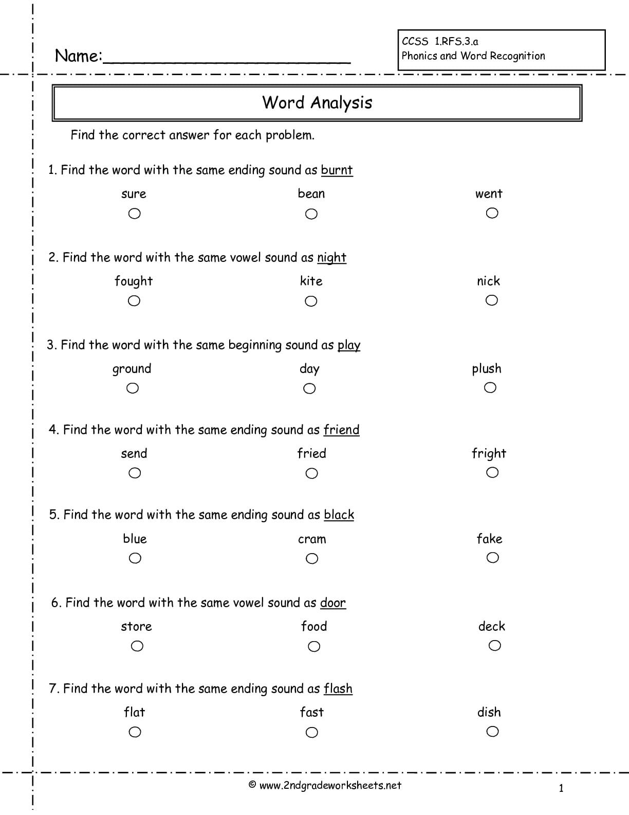 Second Grade Phonics Worksheets And Flashcards