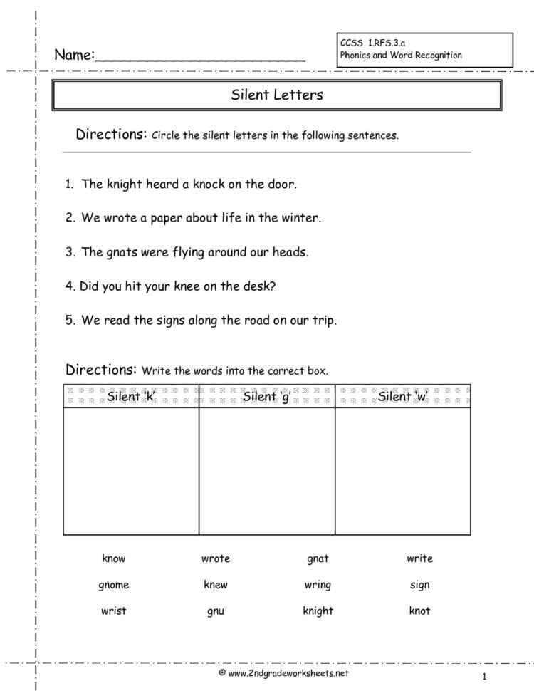 Second Grade Phonics Worksheets And Flashcards