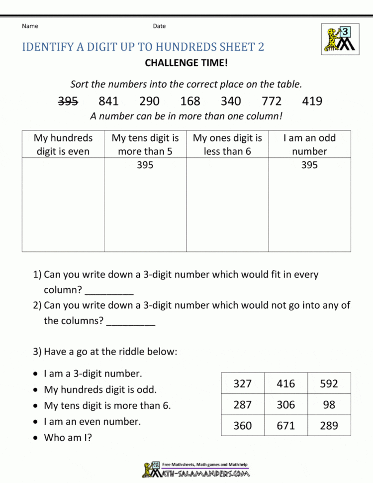 Second Grade Place Value Worksheets
