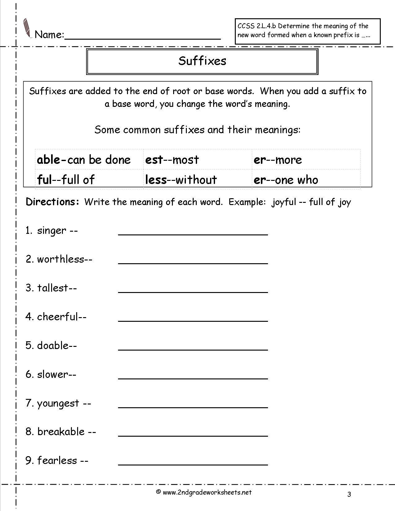Second Grade Prefixes Worksheets db excel com