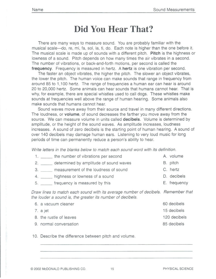 Second Grade Science Worksheets  Math Worksheet For Kids