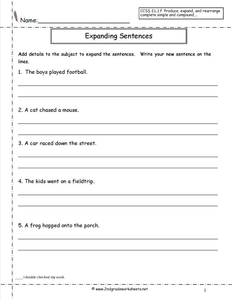 Second Grade Sentences To Write – Madeleinefisherclub