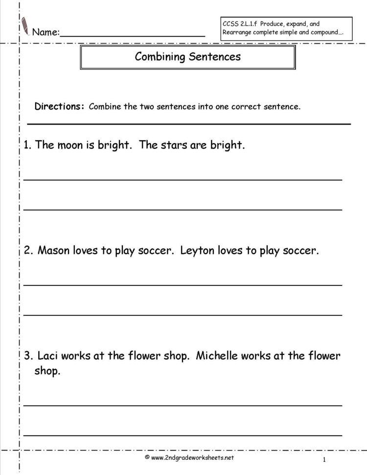 Sentence Fix Its Worksheet