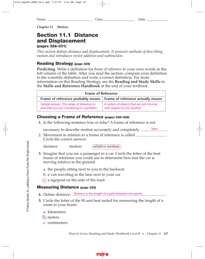Section 111 Distance And Displacement Ipls