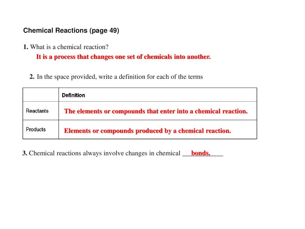 Section 24 Chemical Reactions And Enzymes Pages 4953