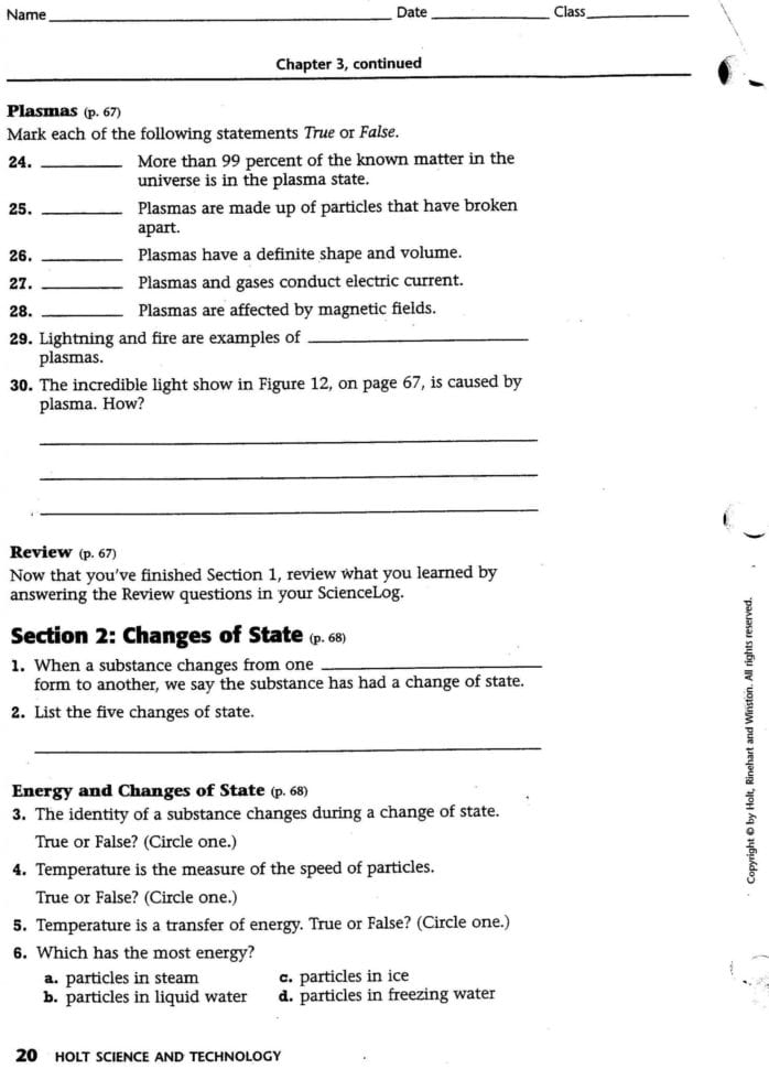 Section 3 Using Heat Worksheet Answers Math Worksheets