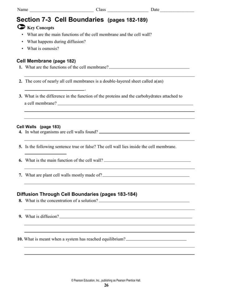 Section 73 Cell Boundaries Pages 182189