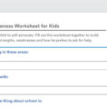 Self Areness Worksheets For Kids