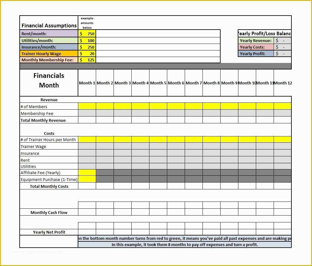 profits and expenses monthly spreadsheet