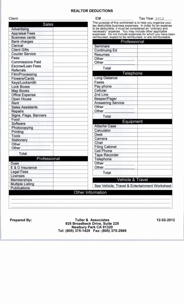 Self Employed Tax Deductions Worksheet  Soccerphysicsonline