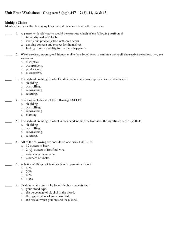 Self Respect Worksheets  Free Worksheets Library  Download