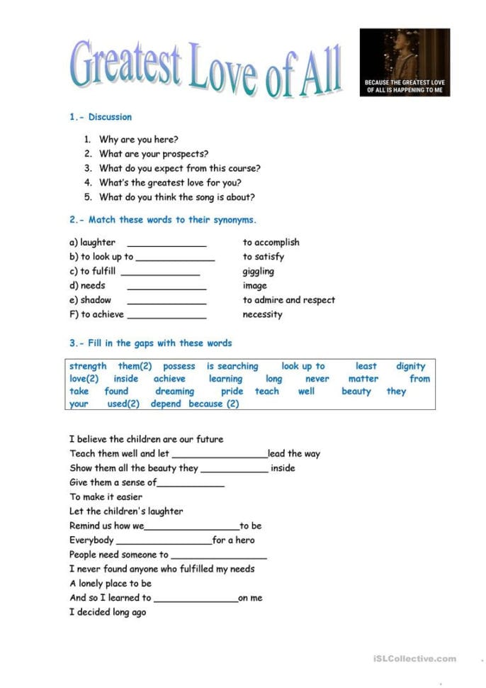 Selfesteem  English Esl Worksheets