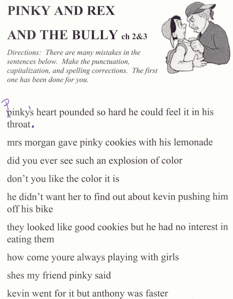 Seneca Ccsd 170  Pinky And Rex And The Bully Worksheets