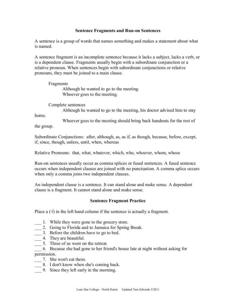 Sentence Fragments And Runon Sentences  Fliphtml5