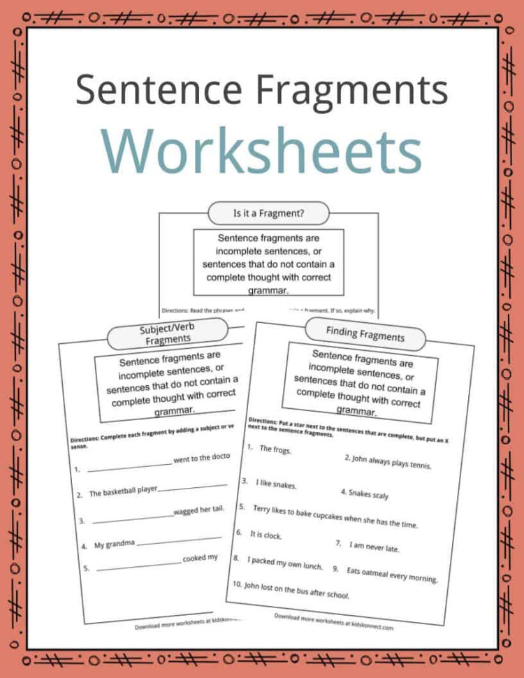 Sentence Fragments Worksheets Definition For Kids — Db-excel.com