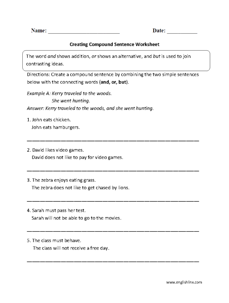 Sentence Structure Worksheets  Types Of Sentences Worksheets