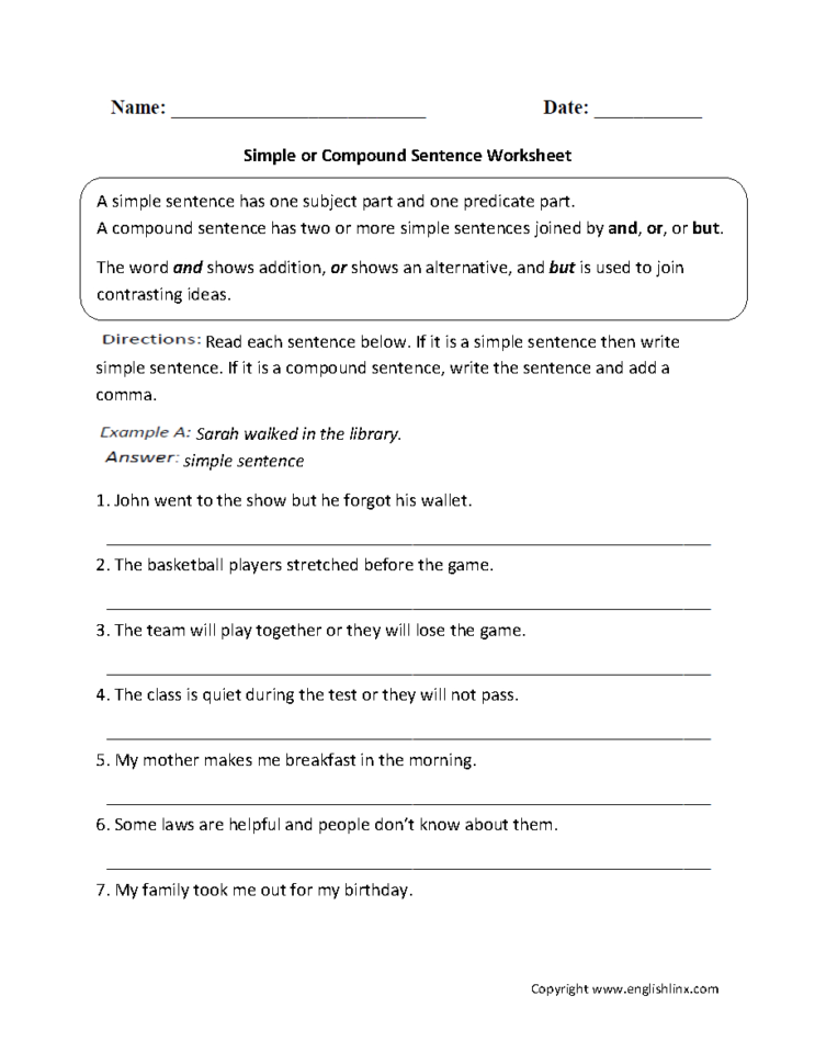 Sentence Structure Worksheets Types Of Sentences Worksheets — db-excel.com