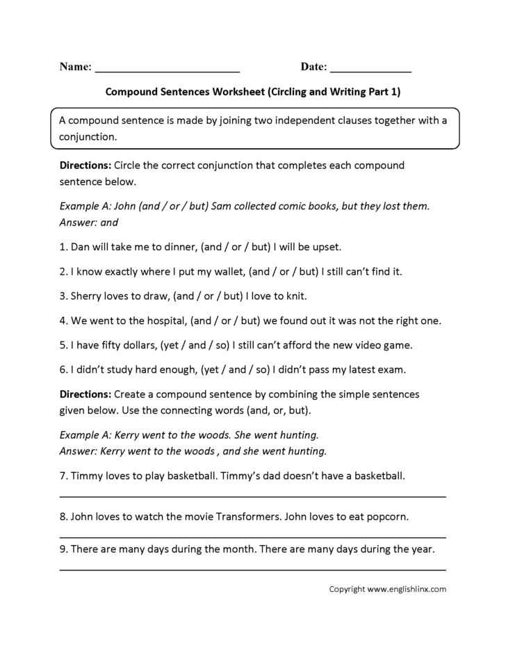 Combining Sentences 4Th Grade Worksheets — db-excel.com