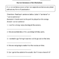 Sentences Worksheets  Run On Sentences Worksheets