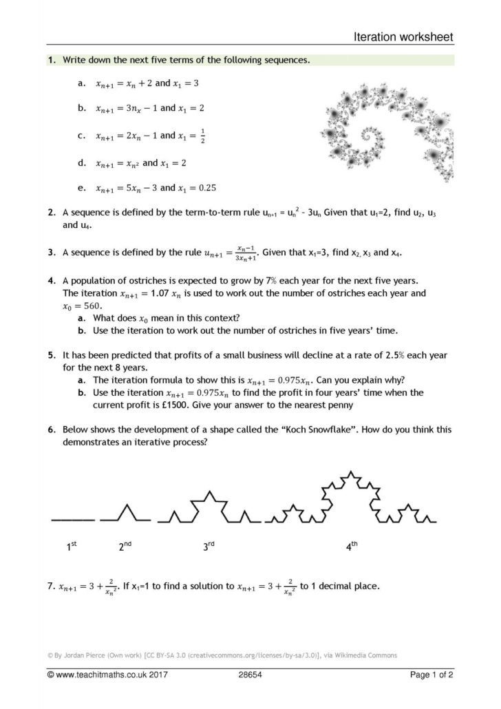 Introduction To Sequences Worksheet
