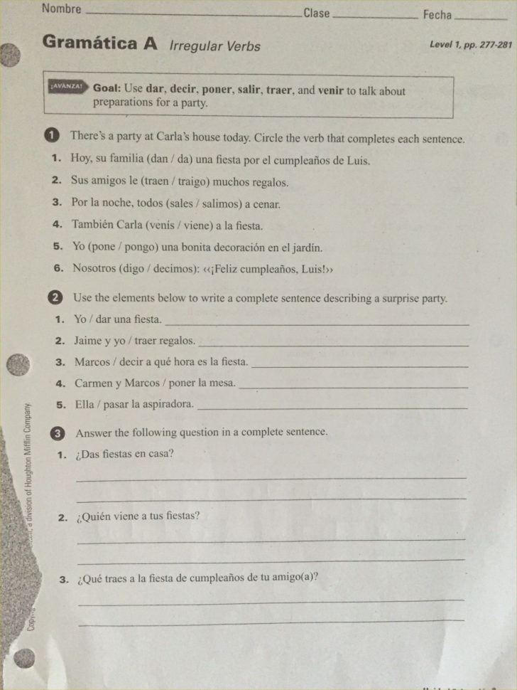 Ser Estar Worksheet