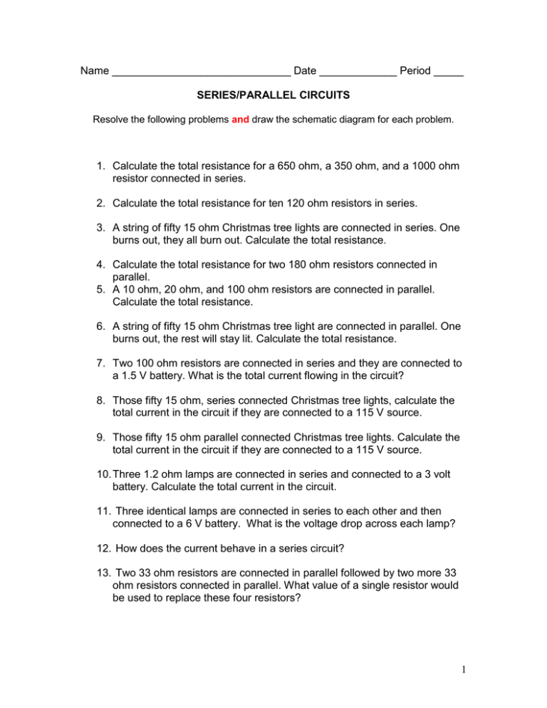 Series Parallel Circuit Worksheet — db-excel.com