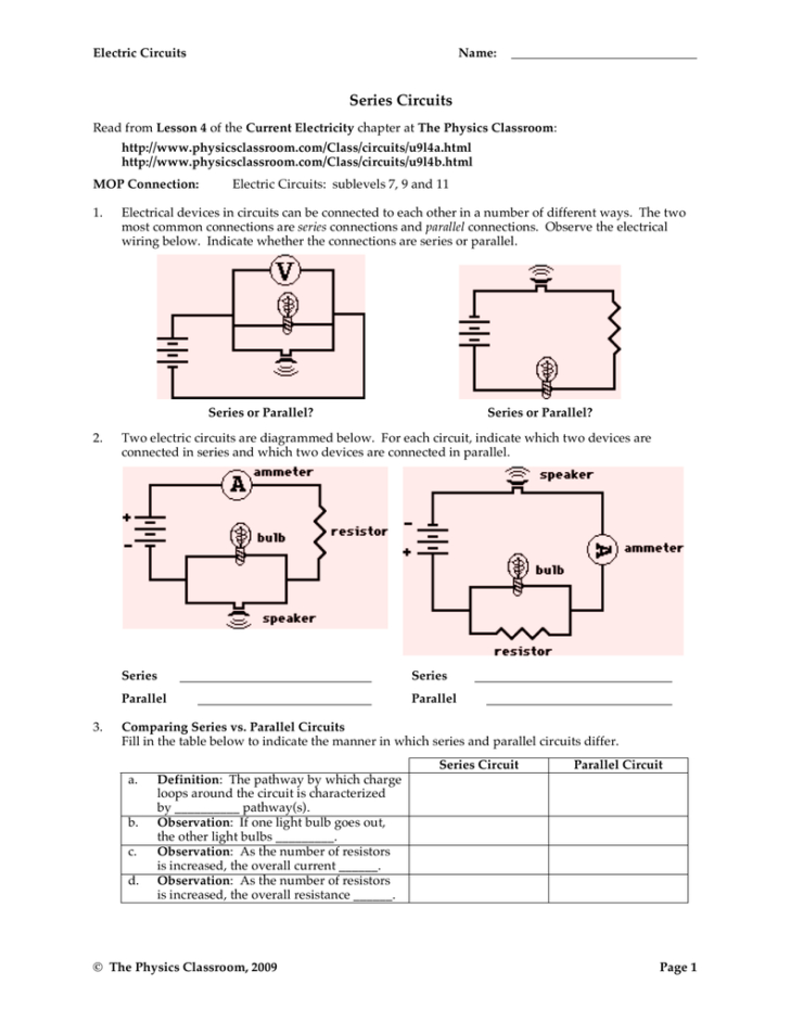 Light And Color Worksheet Answers Physics Classroom