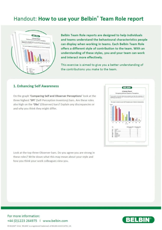 Session Ideas  Handouts  Belbin