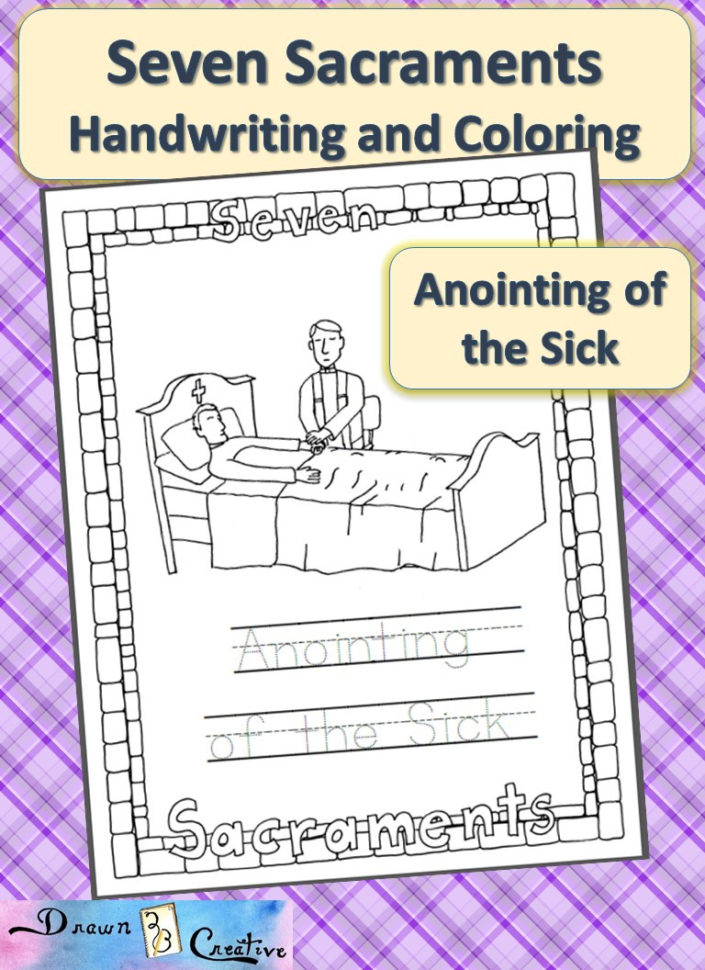 Seven Sacraments Handwriting And Coloring Anointing Of The Sick